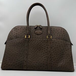 JARDIN DES SACS • Exotic Genuine Ostrich BUGATTI VOYAGE 52 Bag • Made in ITALY